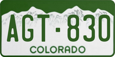 CO license plate AGT830