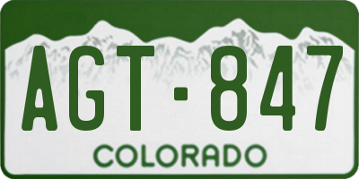 CO license plate AGT847
