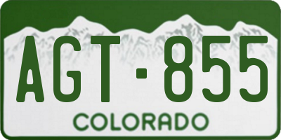 CO license plate AGT855