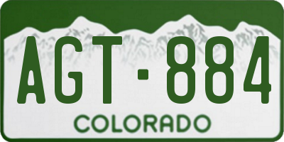 CO license plate AGT884