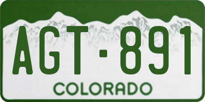 CO license plate AGT891