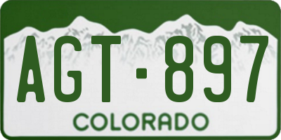 CO license plate AGT897