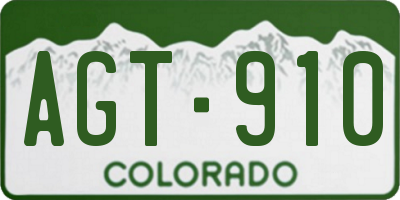 CO license plate AGT910