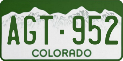 CO license plate AGT952