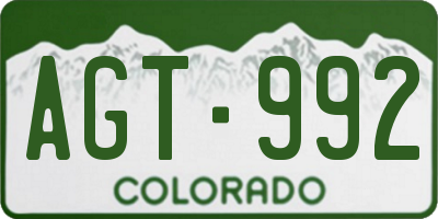 CO license plate AGT992