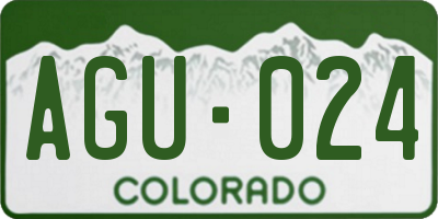CO license plate AGU024
