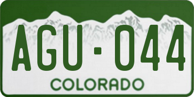 CO license plate AGU044