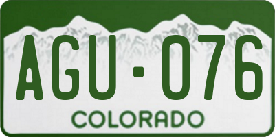 CO license plate AGU076