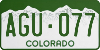 CO license plate AGU077