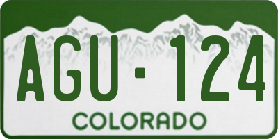CO license plate AGU124