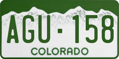 CO license plate AGU158