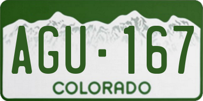 CO license plate AGU167