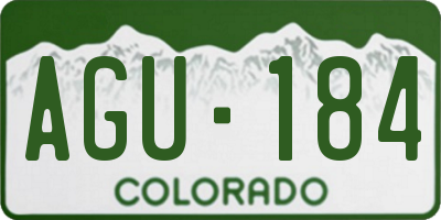 CO license plate AGU184
