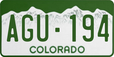 CO license plate AGU194