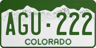 CO license plate AGU222