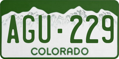 CO license plate AGU229