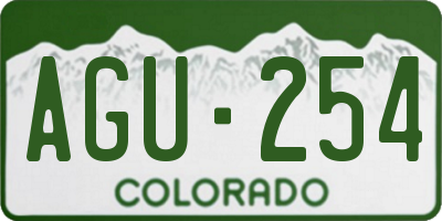 CO license plate AGU254