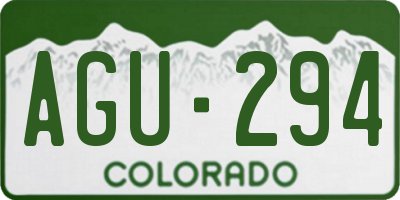 CO license plate AGU294