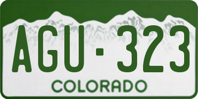 CO license plate AGU323