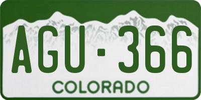 CO license plate AGU366