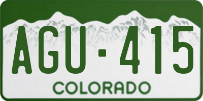 CO license plate AGU415
