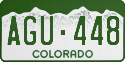 CO license plate AGU448