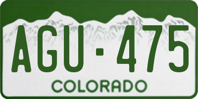 CO license plate AGU475