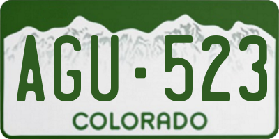CO license plate AGU523