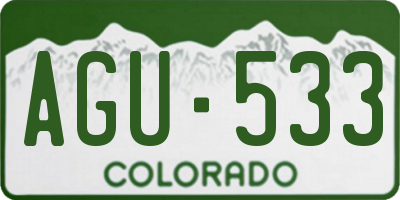 CO license plate AGU533