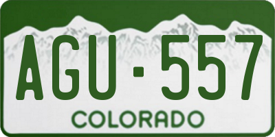 CO license plate AGU557