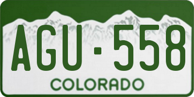 CO license plate AGU558