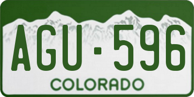 CO license plate AGU596