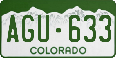 CO license plate AGU633