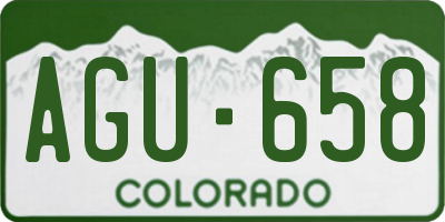 CO license plate AGU658