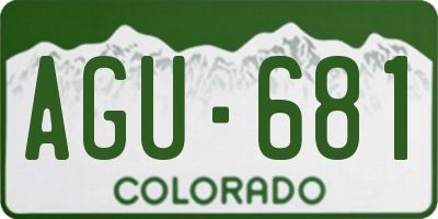 CO license plate AGU681