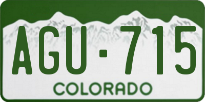 CO license plate AGU715