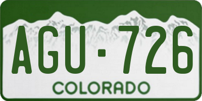 CO license plate AGU726