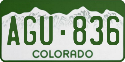 CO license plate AGU836