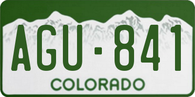 CO license plate AGU841