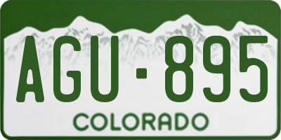 CO license plate AGU895
