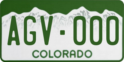 CO license plate AGV000
