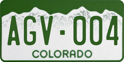 CO license plate AGV004