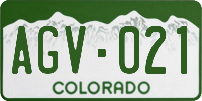 CO license plate AGV021