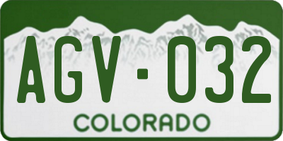 CO license plate AGV032