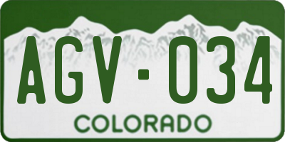 CO license plate AGV034