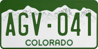 CO license plate AGV041