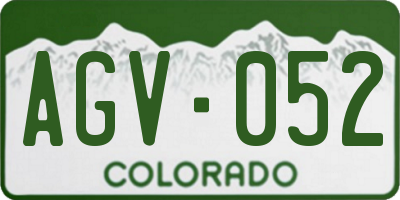 CO license plate AGV052