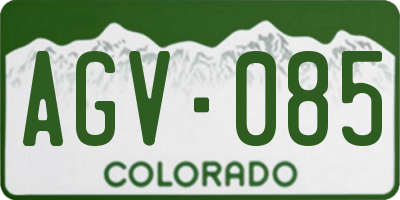 CO license plate AGV085