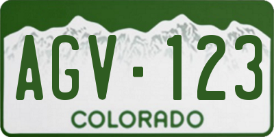 CO license plate AGV123