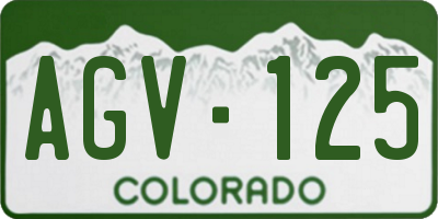 CO license plate AGV125
